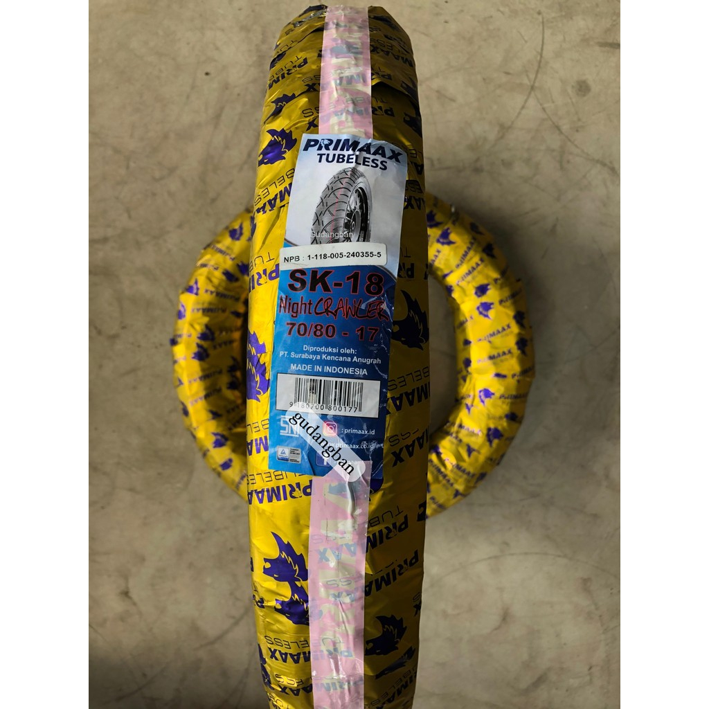 Ban Motor Primaax SK-18 Night Crawler 70/80-17 Tubeless