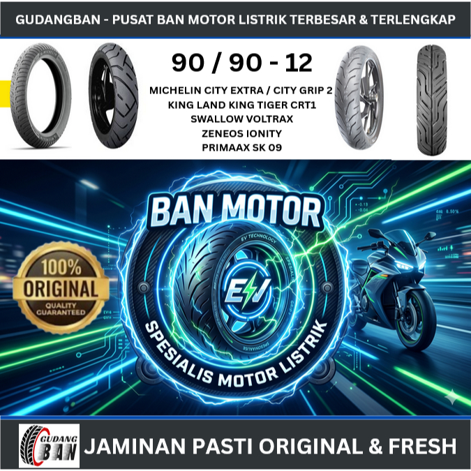 Ban Motor Primaax SK-09 Black Bull 90/90-12 Tubeless