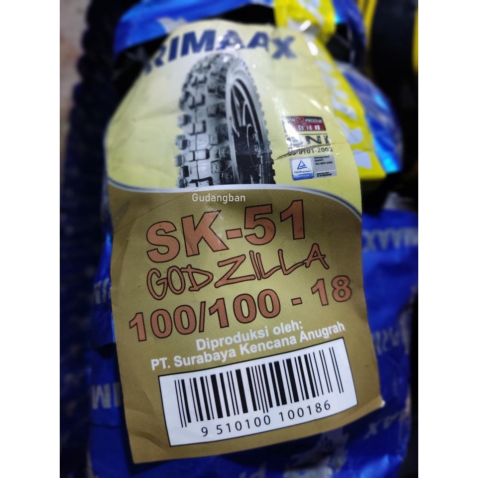 Ban Motor Primaax SK-51 Godzilla 100/100-18 Tubetype