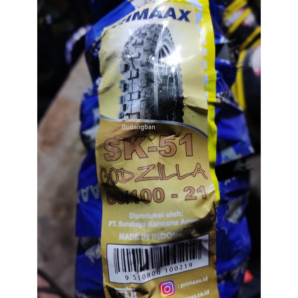 Ban Motor Primaax SK-51 Godzilla 80/100-21 Tubetype