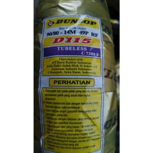 Ban Motor Dunlop D115 90/80-14 M/C 49P Tubeless