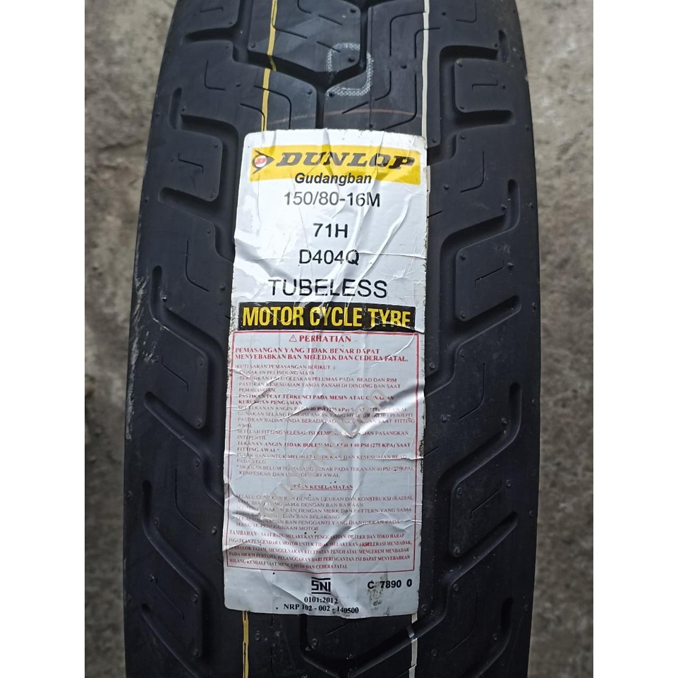 Ban Motor Dunlop D404 150/80-16 M/C 71H Tubeless