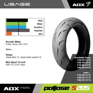 Ban Motor ADX Poljose S205 110/70-13 Tubeless