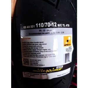 Ban Motor ADX RS Ax 001 Milleprimo 110/70-12 Tubeless