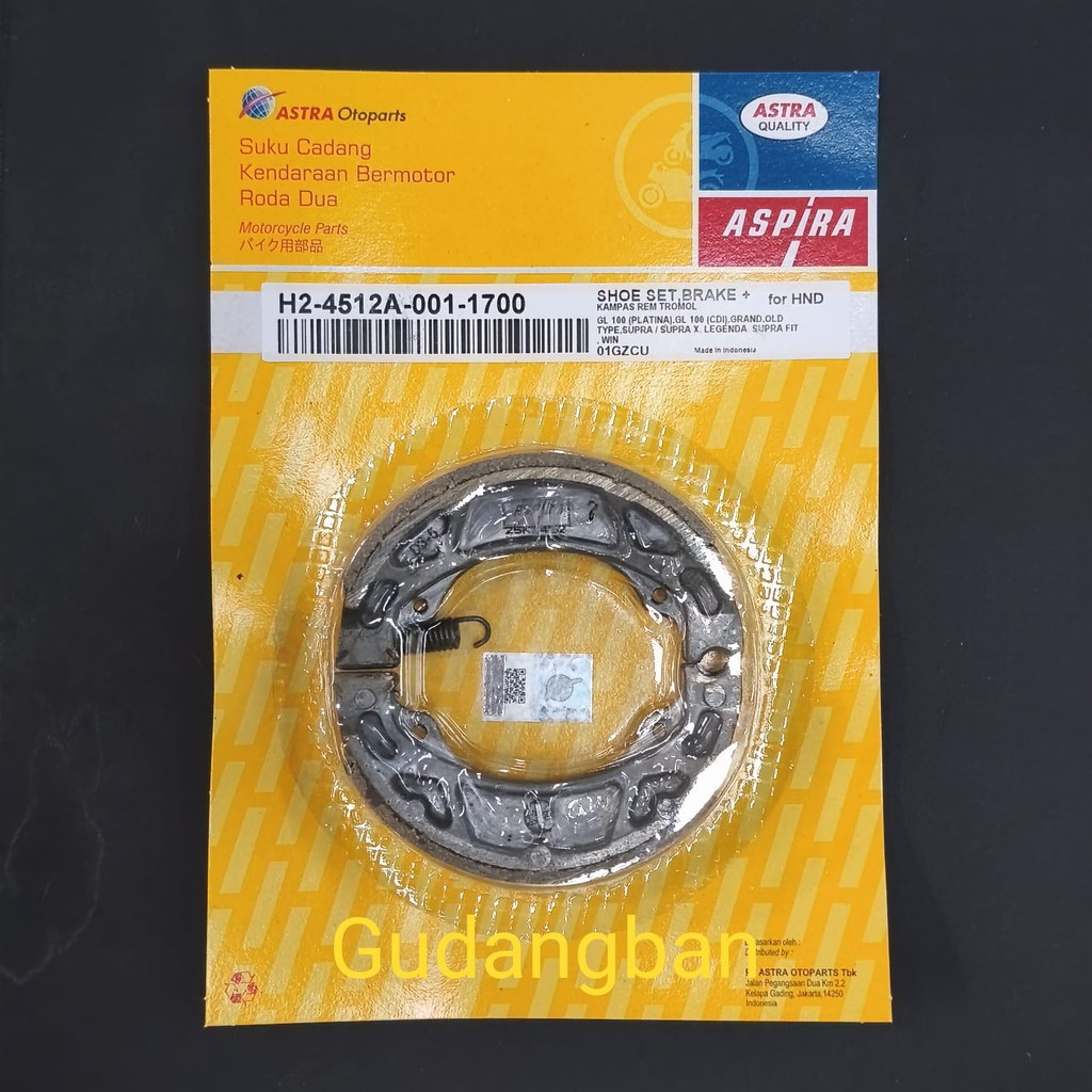 Kampas Rem Tromol Aspira Honda GL 100 / Grand / Supra / Win
