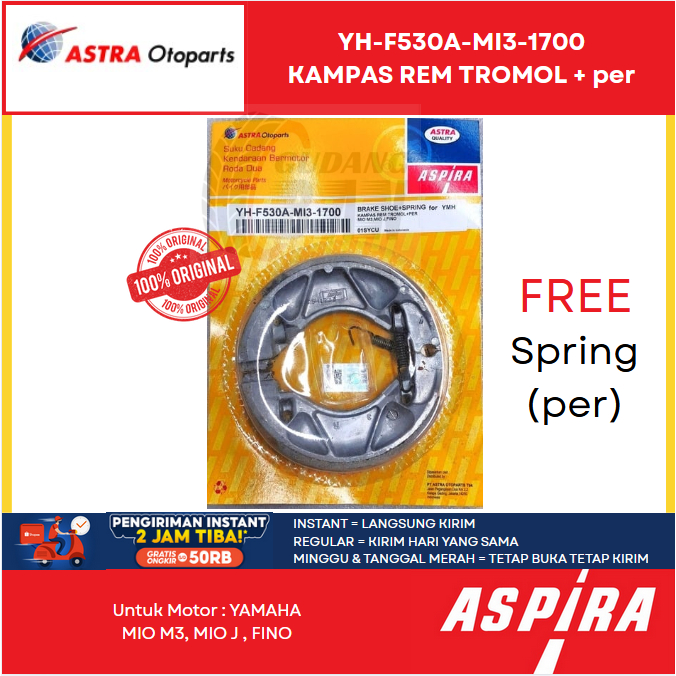 Kampas Rem Tromol Aspira Yamaha Mio / Mio M3 / Fino / Lexi