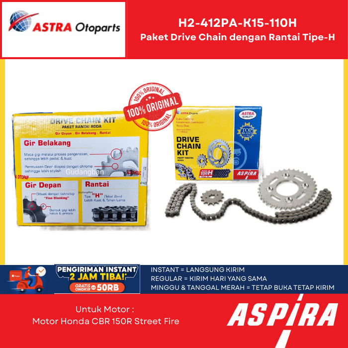Paket Rantai Gear Aspira Honda CBR150 / CB150R Streetfire
