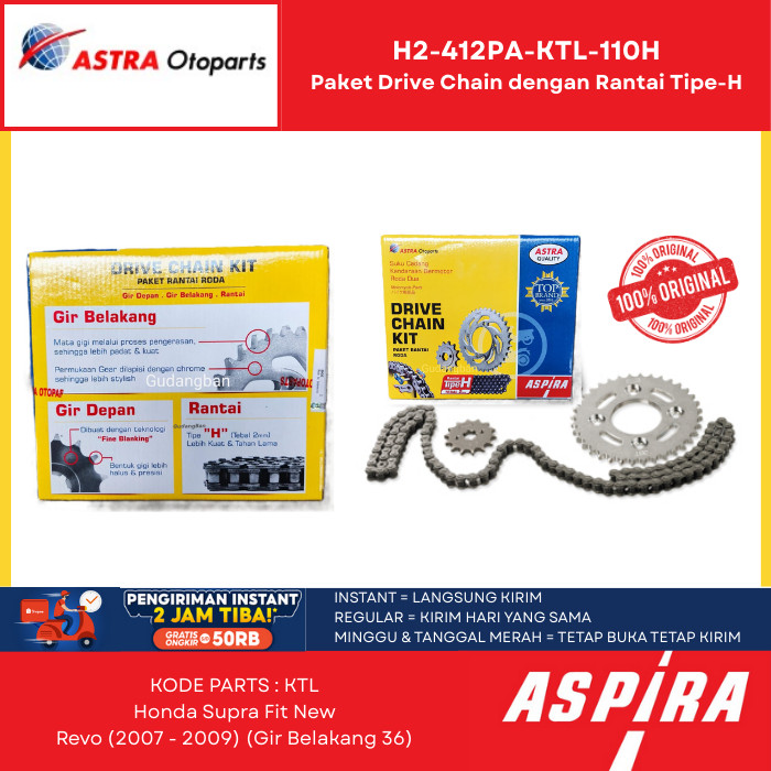 Paket Rantai Gear Aspira Honda Revo