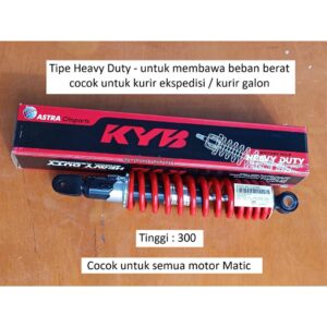 [KYOS-OZ71102M] Shock Absorber Motor Kayaba Heavy Duty KYOS-OZ71102 [ VARIAN HITAM / MERAH ] untuk All Matic 320mm