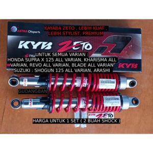 [KYOS-ZT5050PRZ] SHOCKBREAKER KAYABA Chrome Merah BELAKANG MOTOR Supra X 125 Karisma Arashi ORI 35,0CM