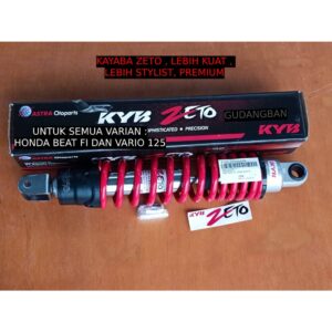 [KYOS-ZT5061PH] KYOS-ZT5061 SHOCK BREAKER KAYABA Chrome Merah/hitam BELAKANG MOTOR MATIC All series KYB ORIGINAL 331 mm